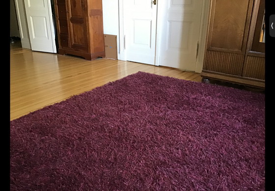 Image 1 of Tappeto Kasthall Fogg 360 x 200 Lino Cerise scuro rosso viola NP 3800€