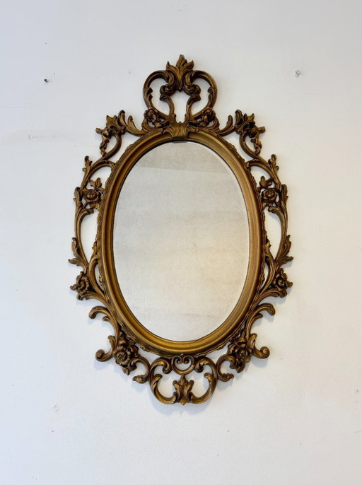 Baroque Style Oval Gold Mirror by Roberta Wood