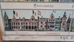 Image 1 of Litografia JE Goossens Panorama dei palazzi dell'Esposizione Universale di Parigi, 1878