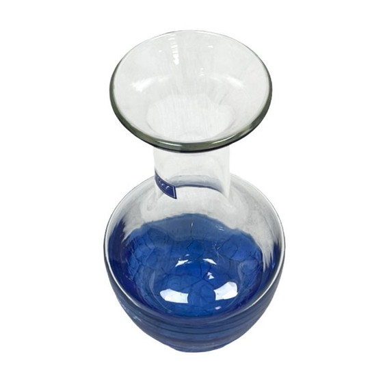 Image 1 of "Flirt" Glass Vase by R&B Ritzenhoff Breker – Cobalt Crackle Glass – 1990s