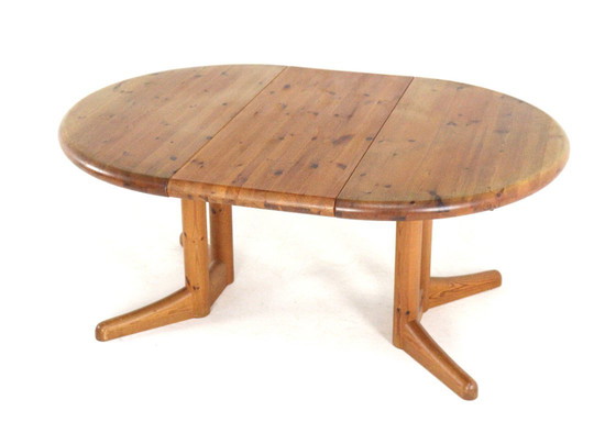 Image 1 of Vamdrup pine ronde 2x verlengbare eettafel 'Idom' vintage Deens