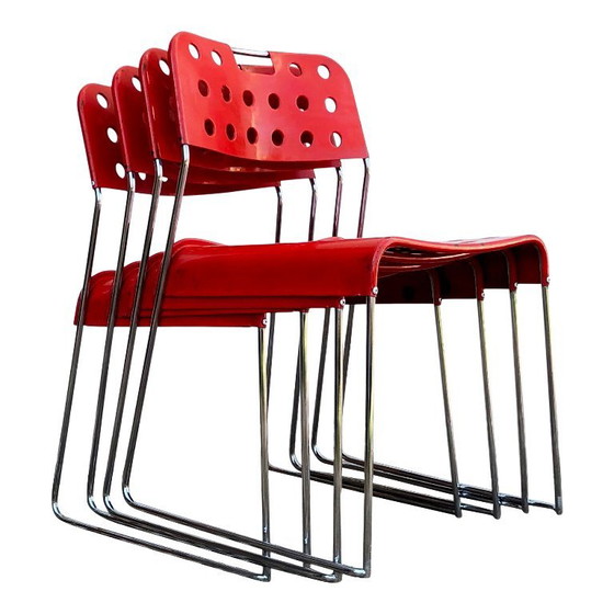 Image 1 of 4x sedie impilabili omstak di rodney kinsmann per bieffeplast, italia, 1971