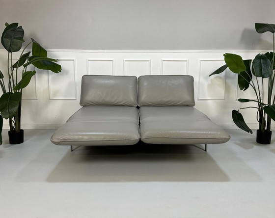 Image 1 of Rolf Benz Mera 386 Sofa Leather Grey Designer Couch Daybed