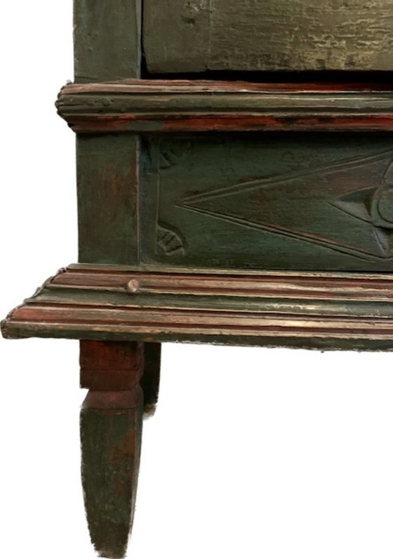 Authentischer antiker Spindelschrank / Indischer Almirah (170x104) – Wunderschöne Patina – Schränke, Metal (photo 7 of 8)