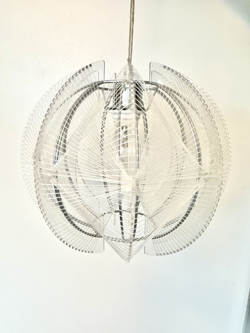 Paul Secon Sompex Lamp Pendant Lamp Vintage Plexiglass And Wire