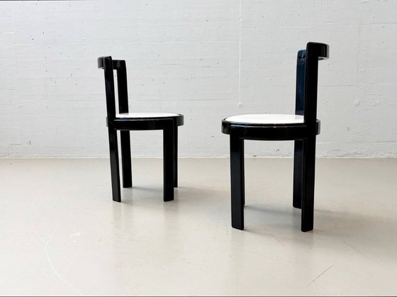 Image 1 of Set van 4 zeldzame bijzettafelstoelen van Gianfranco Frattini, Italië, jaren 70.