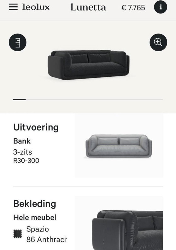 Image 1 of Leolux Lunetta 3-Sitzer Spazio Stoff NEU