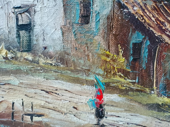 Image 1 of Dipinto ad olio su tela paesaggio, firmato