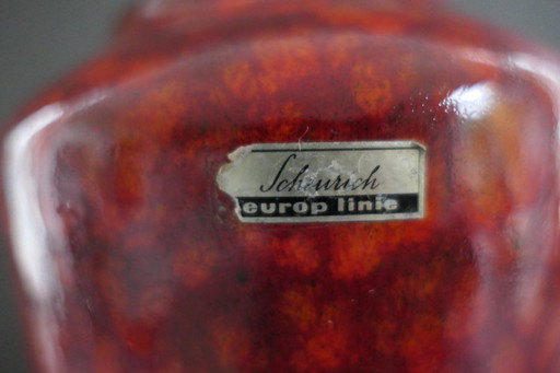 Vase Scheurich vintage grand modèle 517-30 rouge, Allemagne de l'Ouest