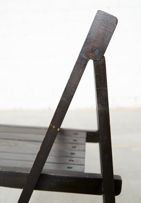 Aldo Jacober Folding Chair Trieste for Alberto Bazzani, Wood, Black, Vintage (photo 8 of 11)