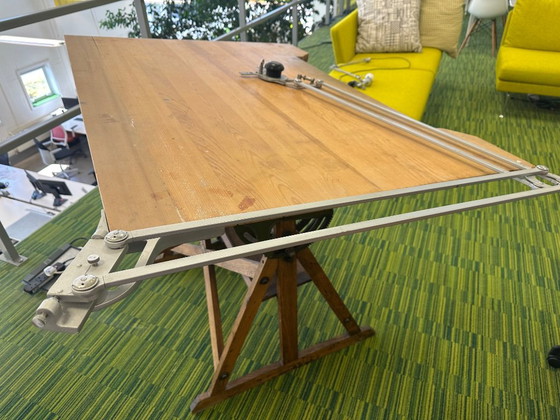 Table à dessin d'architecte vintage – Bureaux, Wood (photo 36 of 38)