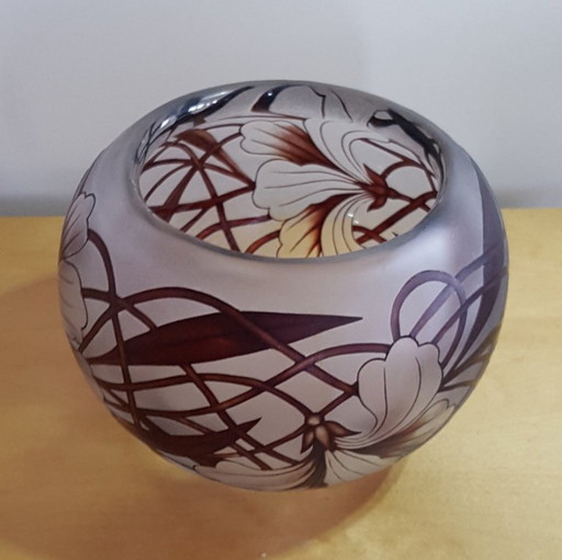 Jerzy Maraj — Rose Bowl, 1990 PRL Vintage Polish Studio Glass – vazen
