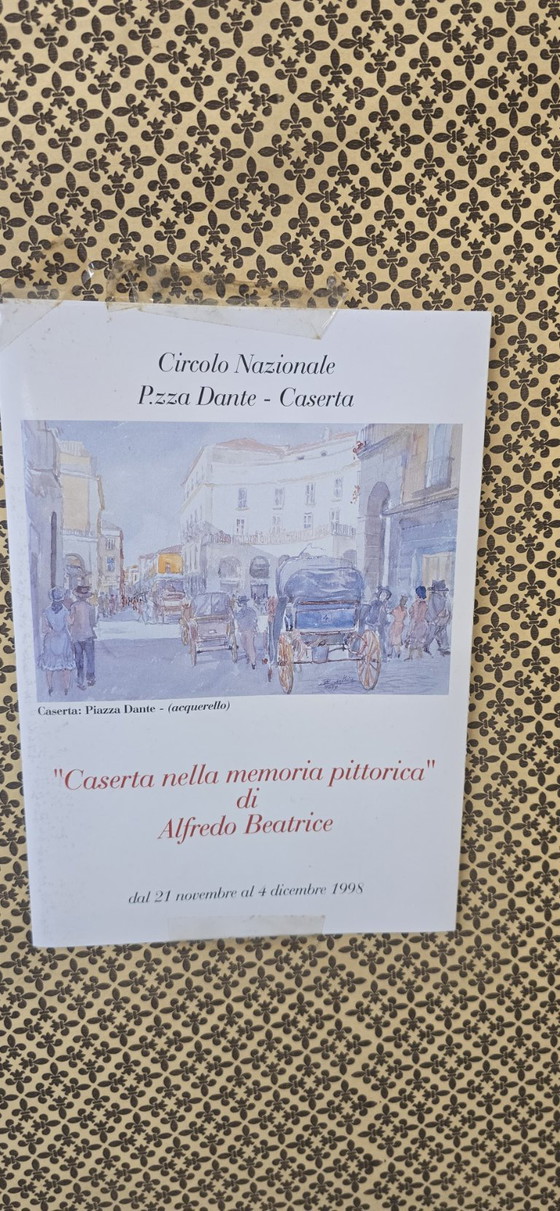 Image 1 of Original Watercolor by Alfredo Beatrice - Historical View of Caserta/Naples