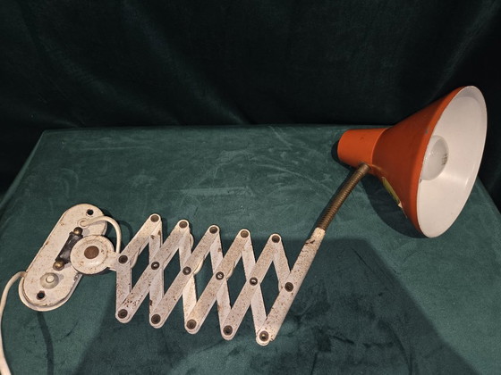 Image 1 of Lampada da parete vintage industriale a forma di armonica - Arancione