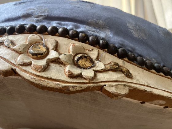 Image 1 of Hermoso banco Luis XV de estilo barroco clásico antiguo de madera tallada