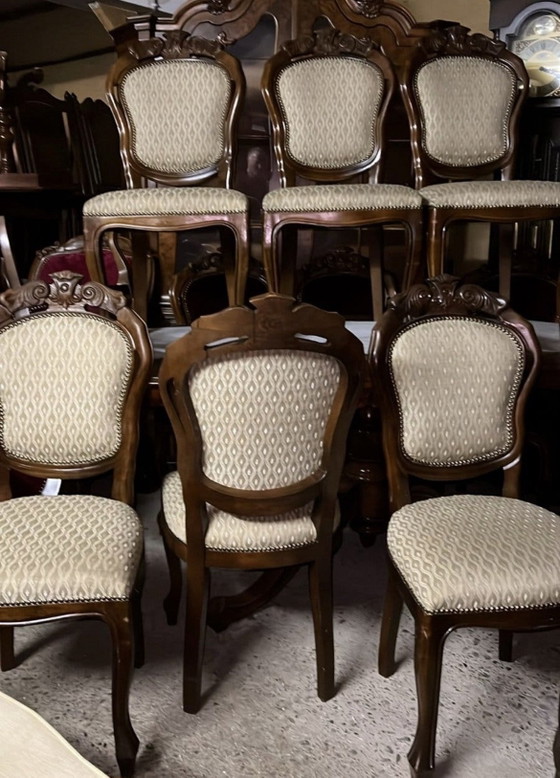 6 Sedie da pranzo barocche – Metallo, Tessile (photo 4 of 7)