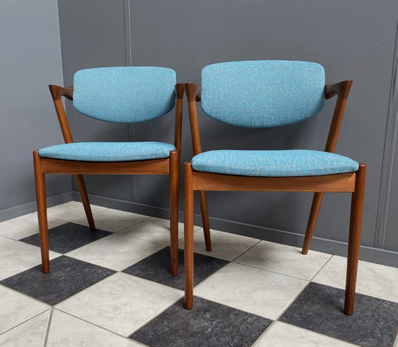 Image 1 of Ensemble de 2 chaises Z en teck modèle 42 de Kai Kristiansen pour Shou Andersen Denmark