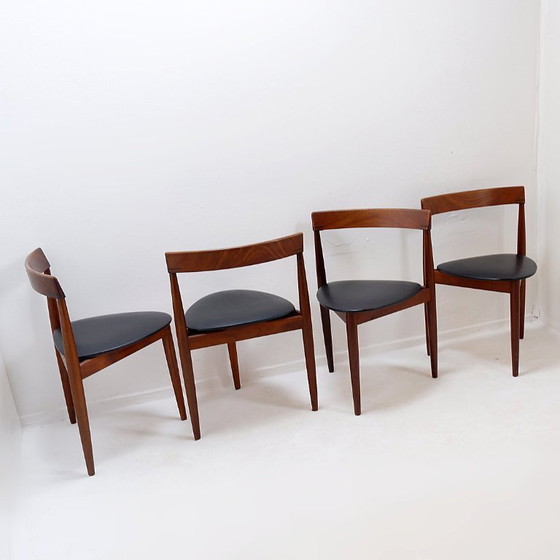 Image 1 of Juego de 4 sillas “rondette” de teca de Hans Olsen para Frem Røjle, 1950