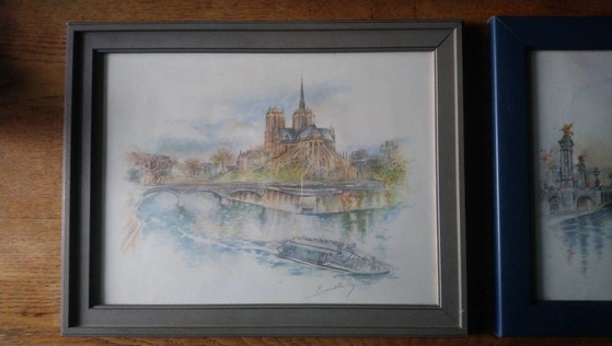Paris watercolor print "Bernadette Voz" – Wall decoration, Paper, Glass (photo 3 of 17)