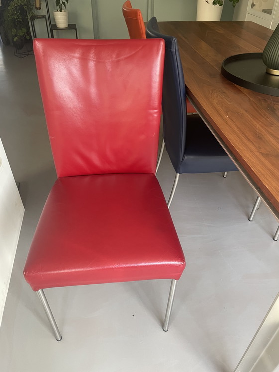 Image 1 of 6x Plantagie Leather Dining Chairs