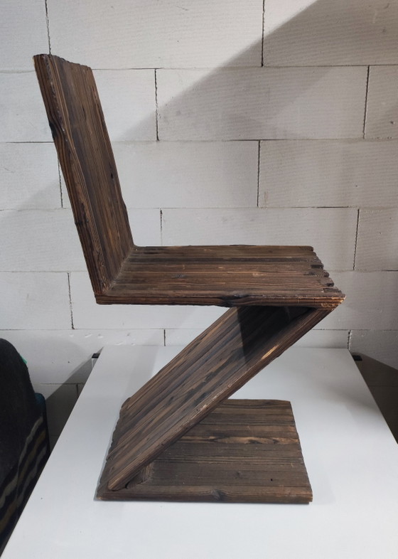 Image 1 of Shou Sugi Ban burnt wood Z-chair