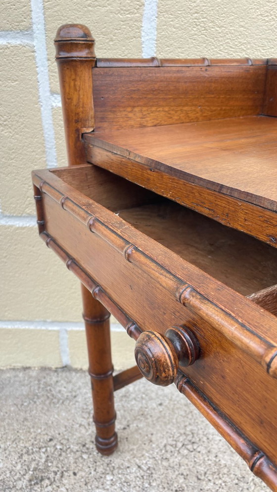 Consolebureau uit de jaren 1900, ook wel bekend als bamboe bureau. – Wood (photo 6 of 30)