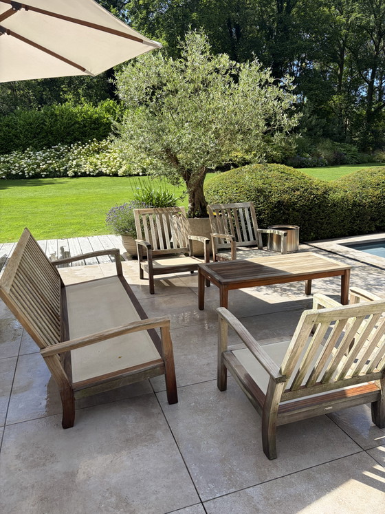 Image 1 of Gloster Kingston Teakhout loungeset inclusief sunbrella kussens