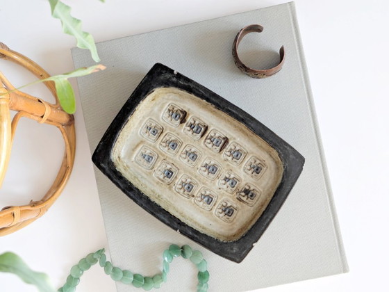 Image 1 of Ciotola Midcentury Royal Copenhagen di Jørgen Mogensen | Ciotola in gres brutalista Scarabeo Decor | Ceramica danese