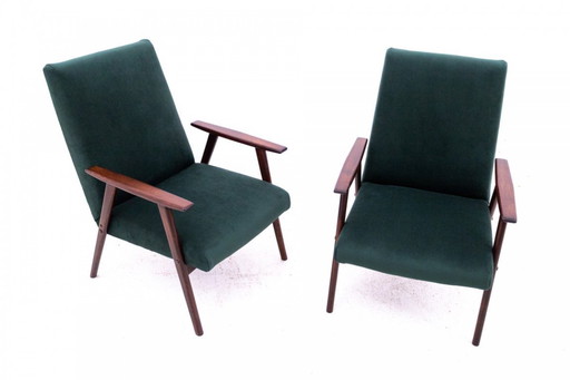 Paire de fauteuils datant de l'ère communiste, Pologne. Après rénovation.