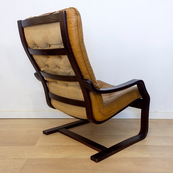 Image 1 of Deense fauteuil van gekleurd leer, 1970