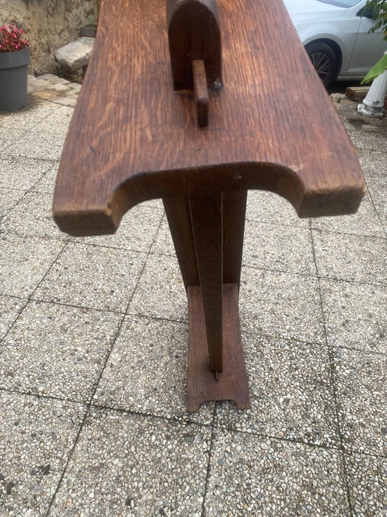Banc de ferme en bois massif chêne 150cm pour table de ferme rustique 1950, Marron, Rustic (photo 12 sur 14)