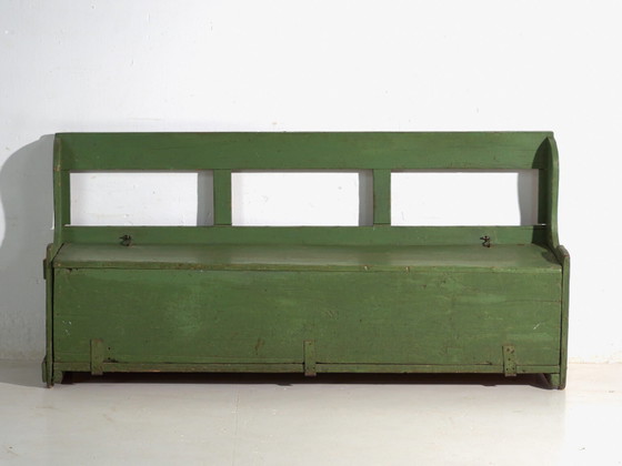Antique painted storage bench – Central Europe, circa 1900 – Benches, Rustic (photo 18 of 35)