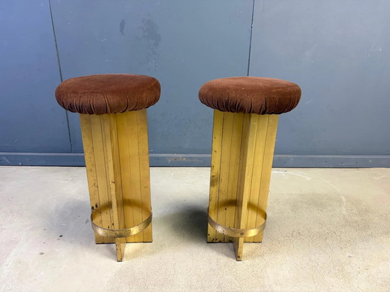 Sgabelli da bar vintage italiani in ottone, anni '70 – Brass (photo 6 of 8)