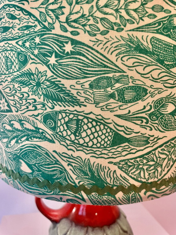 Jasba draadloze tafellamp - West-Duits aardewerk met visdecoratie | 41 cm – Jasba - West Germany, Tafellampen (photo 4 of 15)
