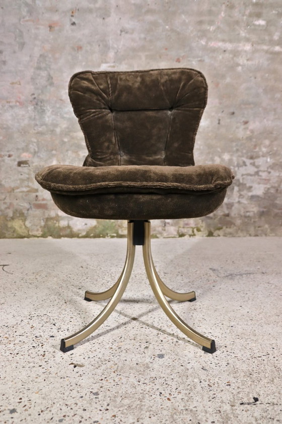 Image 1 of 2 fluwelen draaistoelen van Gastone Rinaldi voor Rima