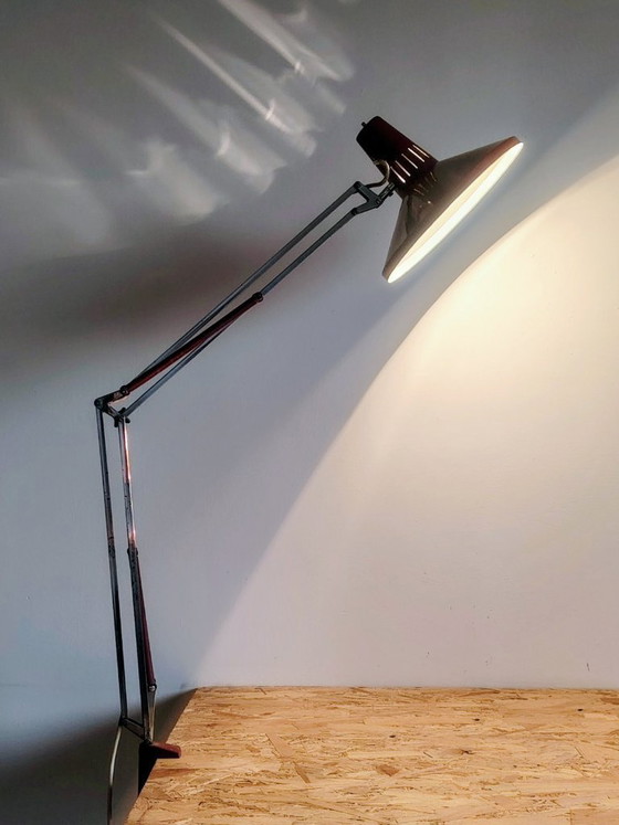 Image 1 of Terry Hala architectural industrial  table lamp. by H. Busquet for Hala,