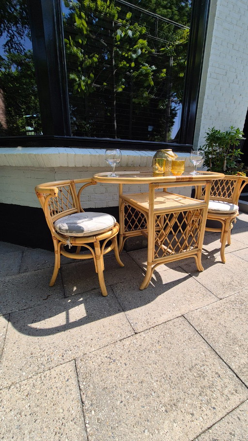 Vintage Bamboo Bistro Set