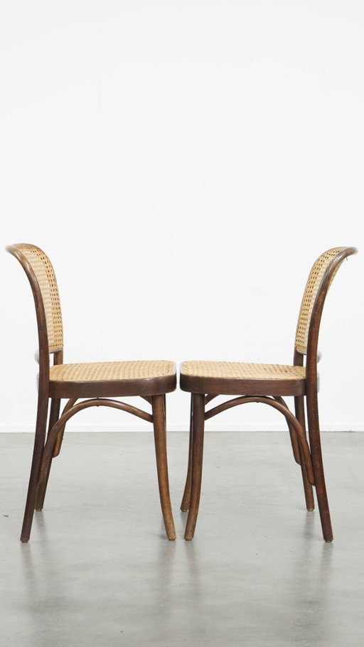 2 x Charming bistro chair in the style of Thonet with unique wooden frame