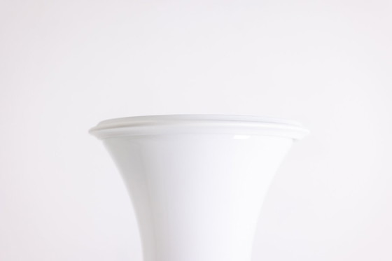 Image 1 of Enrico Tronconi Stehleuchte 'Bambus', aus weißem Opalglas.  70er Jahre.