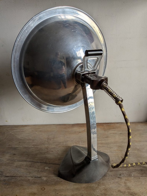 Image 1 of Lámpara parabólica Cobra con base de hierro fundido esmaltado, Art Nouveau.