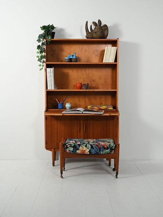 Image 1 of Librería de teca Hugo Troeds con escritorio extraíble