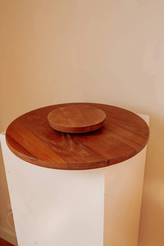 Rotating aperitif platter "Lazy Susan" in teak – Table accessories, Vintage (photo 6 of 8)
