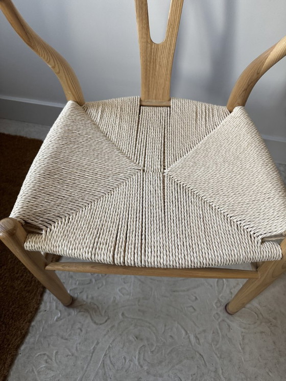 Image 1 of Sedie da pranzo in legno Wishbone (set di cinque)