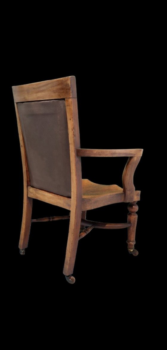 Image 1 of Antieke Engelse bureau- / library armstoel