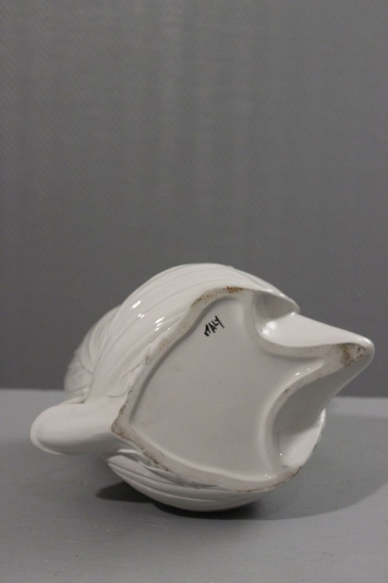 Image 1 of Large vintage ceramic vase with a dreamlike snail and butterfly design, Italy, 1970s