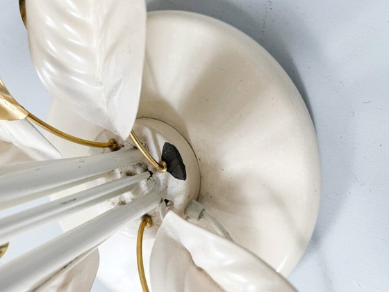 Image 1 of Lámpara de pie floral, estilo Hollywood Regency, años 70