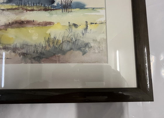 «Original Watercolor Albert Grosfeld (2000) – In Het Leudal – Signed – Framed» – Paintings & Drawings, Glass (photo 8 of 9)