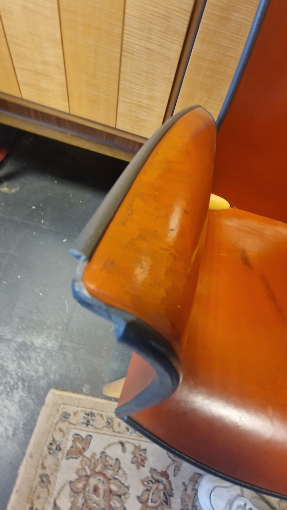 Vintage Cassina Eettafelset Met 6 Stoelen – Eetkamerset, Wood, Leather (photo 7 of 8)