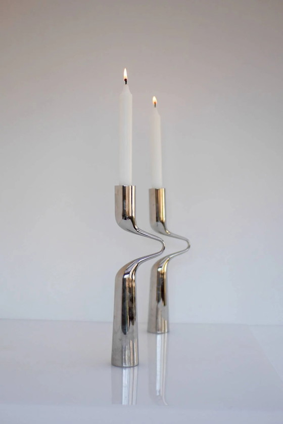 Image 1 of Skulpturale Kerzenhalter, „Tango/Double“, modernes dänisches Design von Mikaela Dörfel