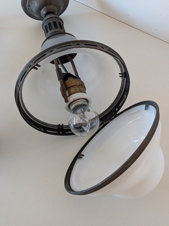 Image 1 of Paire de suspensions vintage style « Luzette » – Bauhaus / Art déco français – Recâblées